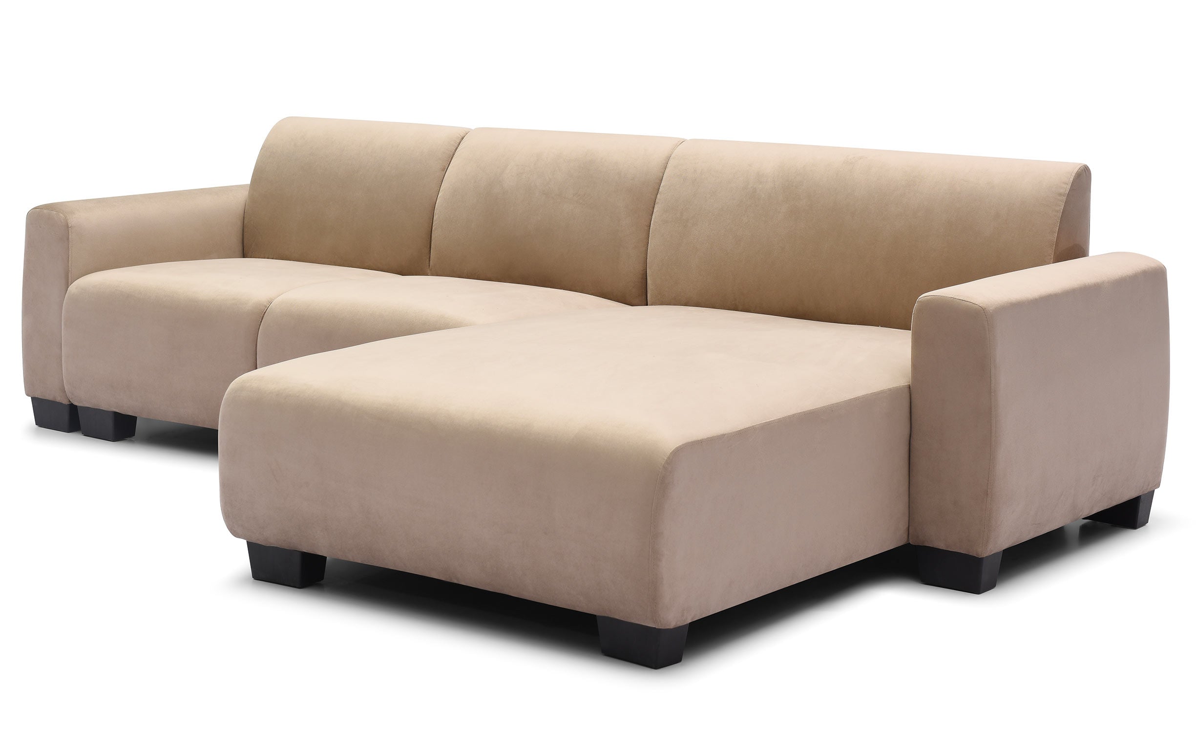 Canapé d'angle moderne 292cm Wallis Velours Taupe
