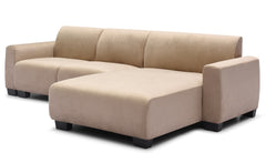 Canapé d'angle moderne 292cm Wallis Velours Taupe