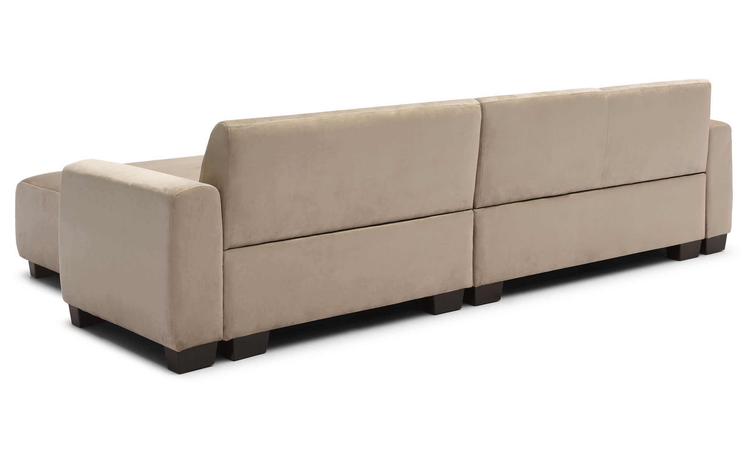 Canapé d'angle moderne 292cm Wallis Velours Taupe
