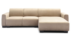 Canapé d'angle moderne 292cm Wallis Velours Taupe
