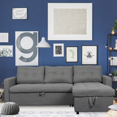 Canapé d'angle convertible Toledo Tissu Gris