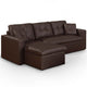 Canapé d'angle convertible marron