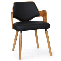 Lot de 4 chaises Alica scandinaves bois naturel et noir