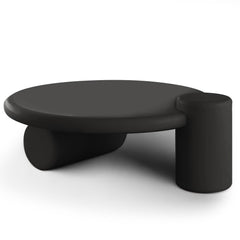 Table basse Abdeli ronde asymétrique noire 100cm
