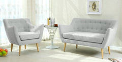 Fauteuil scandinave Molly Tissu Gris