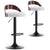 Lot de 2 chaises de bar en bois foncé et tissu bouclette crème