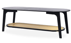 Table basse en cannage Camay en bambou noir
