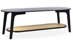 Table basse en cannage Camay en bambou noir