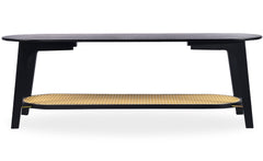 Table basse en cannage Camay en bambou noir