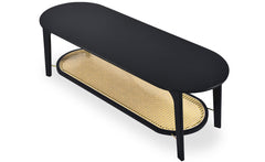 Table basse en cannage Camay en bambou noir