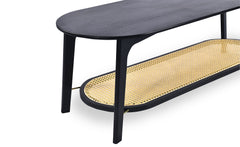Table basse en cannage Camay en bambou noir
