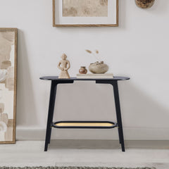 Tabouret de bar Yokori en cannage et Bambou Noir