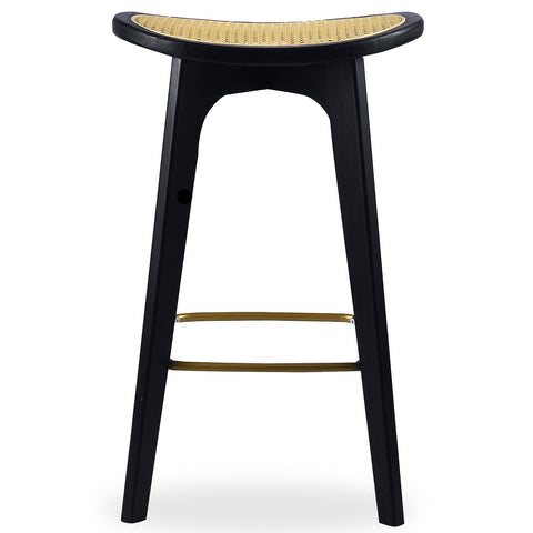 Tabouret de bar Yokori en cannage et Bambou Noir