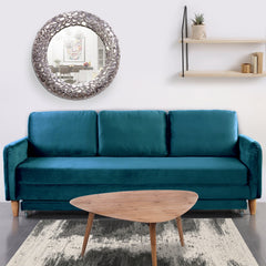 Canapé 3 places convertible Flixo Velours Bleu