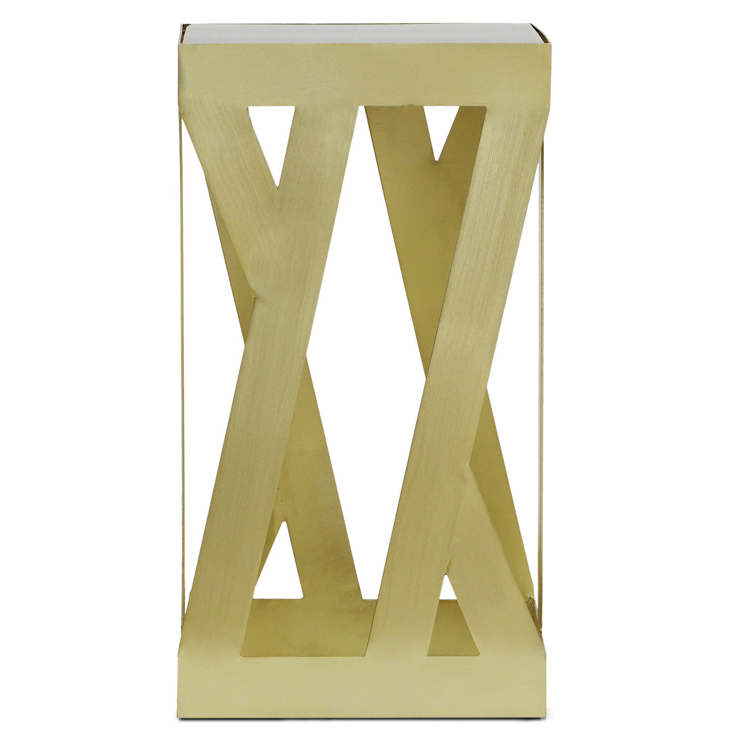 Ensemble de 3 tables d'appoint Zendaya en Verre fumé et Métal Or