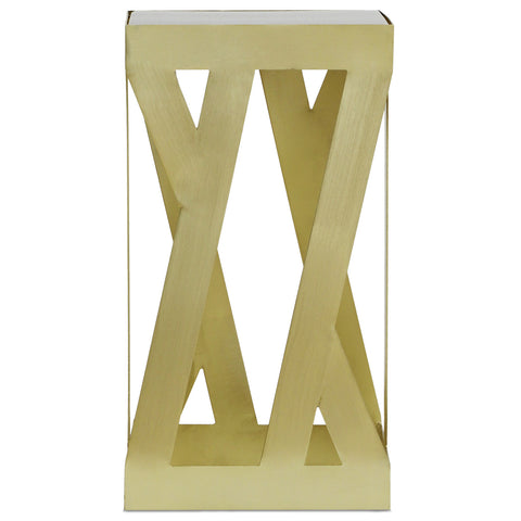 Ensemble de 3 tables d'appoint Zendaya en Verre fumé et Métal Or