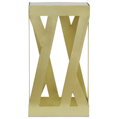 Ensemble de 3 tables d'appoint Zendaya en Verre fumé et Métal Or
