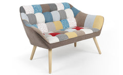 Canapé 2 places Anatan scandinave tissu multicolore patchwork