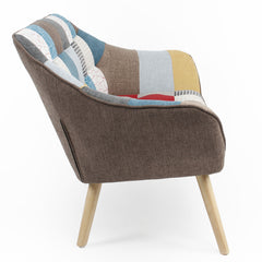 Canapé 2 places Anatan scandinave tissu multicolore patchwork