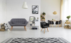 Canapé scandinave 2 places Anatan tissu gris clair