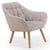 Fauteuil scandinave en tissu beige