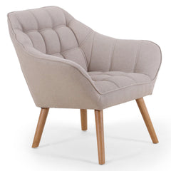 Fauteuil Anatan en tissu beige scandinave