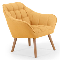 Fauteuil en tissu Anatan scandinave jaune