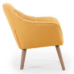 Fauteuil en tissu Anatan scandinave jaune