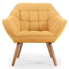 Fauteuil en tissu Anatan scandinave jaune