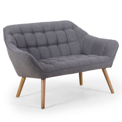 Canapé scandinave 2 places Anatan tissu gris clair