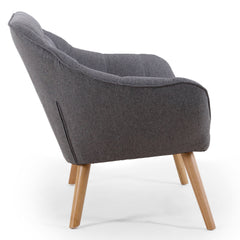 Canapé scandinave 2 places Anatan tissu gris clair