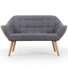 Canapé scandinave 2 places Anatan tissu gris clair