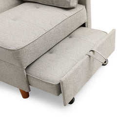 Banquette convertible 2 places Billin tissu beige