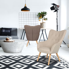 Fauteuil scandinave Klarys tissu Beige