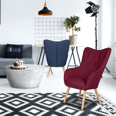 Fauteuil scandinave Klarys tissu Violet