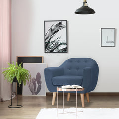 Fauteuil Savoy en tissu bleu scandinave