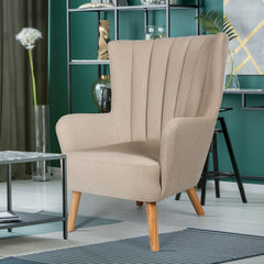 Fauteuil scandinave Vidal Beige