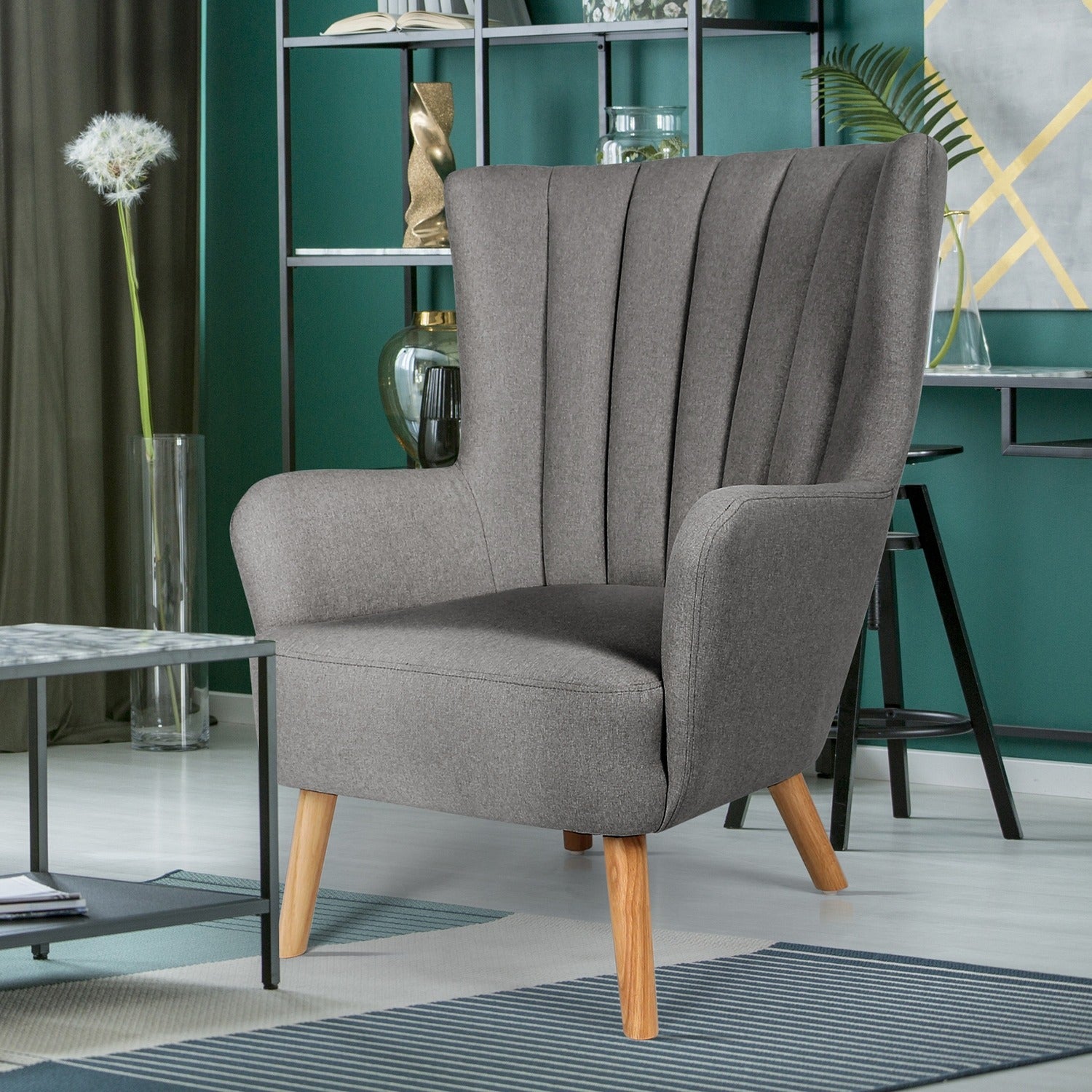 Fauteuil scandinave Vidal Gris