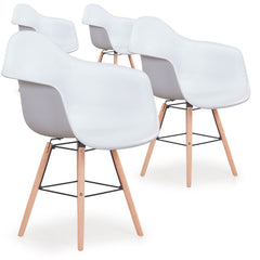 Lot de 4 chaises scandinaves Ralf Blanc