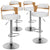 Lot de 4 chaises de bar en chêne clair et simili cuir blanc