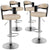 Ensemble de 4 chaises de bar en bois noir et simili crème