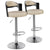 Lot de 2 chaises de bar bois noir et simili cuir crème
