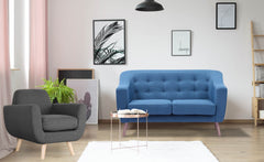 Fauteuil scandinave Danube Tissu Gris Foncé