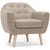 Fauteuil scandinave en tissu beige