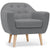 Fauteuil scandinave en tissu gris clair