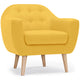 Fauteuil scandinave en tissu jaune