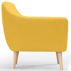 Fauteuil scandinave Savoy Tissu jaune vu de côté