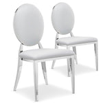 Ensemble de 2 chaises médaillon en simili blanc