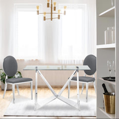Lot de 2 chaises médaillon Sofia Simili Gris