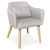 Fauteuil scandinave Dantes en tissu beige